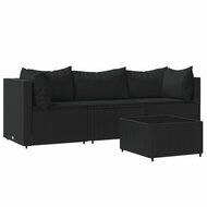 Loungeset Wendy Met Kussens Poly Rattan Zwart