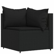 Loungeset Wendy Met Kussens Poly Rattan Zwart