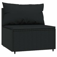 Loungeset Wendy Met Kussens Poly Rattan Zwart