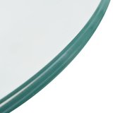 Meubelen-Online - Bijzettafel Drop rond glazen tafelblad hoogglans grijs