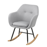 Meubelen-Online - Fauteuil Fancy schommelstoel stof licht grijs