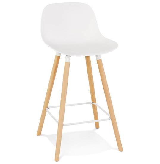 KokoonDesign Counter chair Arbutus wit kunststof met houten poten