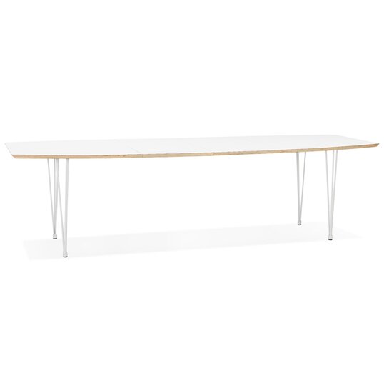 Alterego Eettafel Tadam - Wit blad met witte poten - Uitschuifbaar - 170(220-270)x100 cm