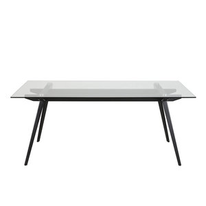 Verrassend Eettafel Monti tafel helder glas met zwart metaal | Meubelen-Online CM-83
